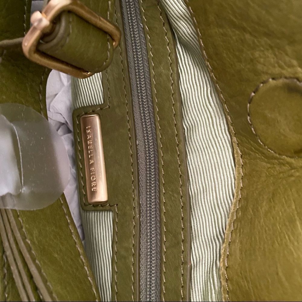 NEW Isabella Fiore Olive Green Leather Embellished Shoulder / Crossbody Purse - Picture 10 of 11